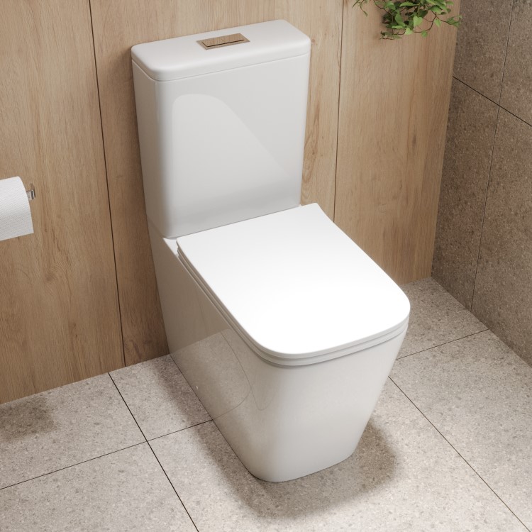 Close Coupled Rimless Closed Back Toilet with Soft Close Seat - Albi