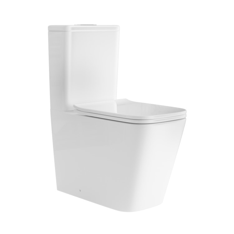 Close Coupled Rimless Closed Back Toilet with Soft Close Seat - Albi