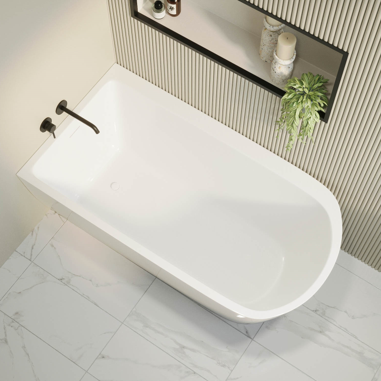 Freestanding Single Ended Left Hand Corner Bath 1500 x 800mm - Amaro