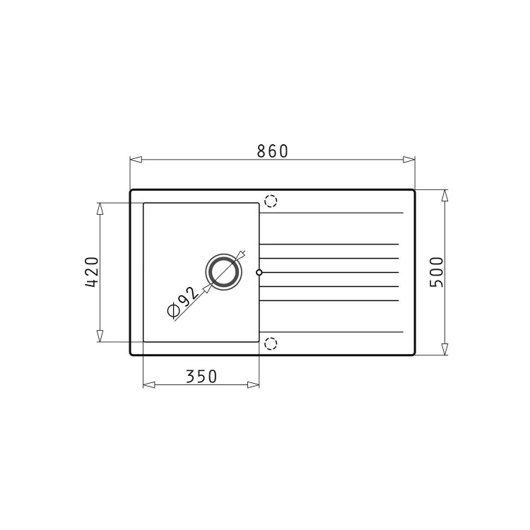 GRADE A2 - 1 Bowl Black Composite Small Kitchen Sink with Reversible Drainer - Essence Amelia