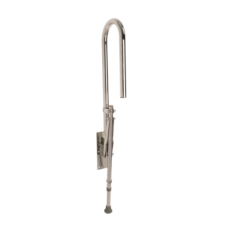 Stainless Steel Fold Away Hand Rail with Leg 850mm