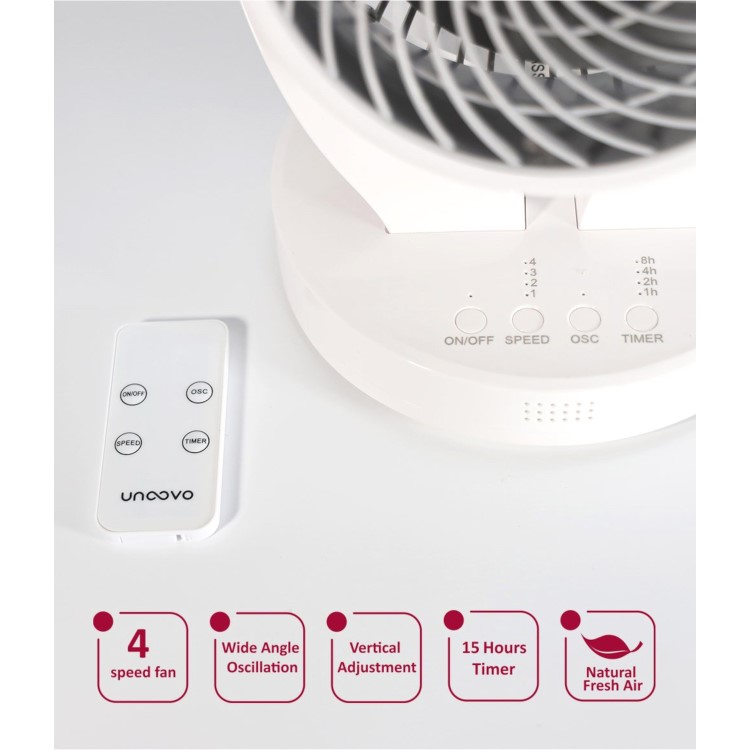 7 Inch Oscillating Desk Fan - Powerful & Compact