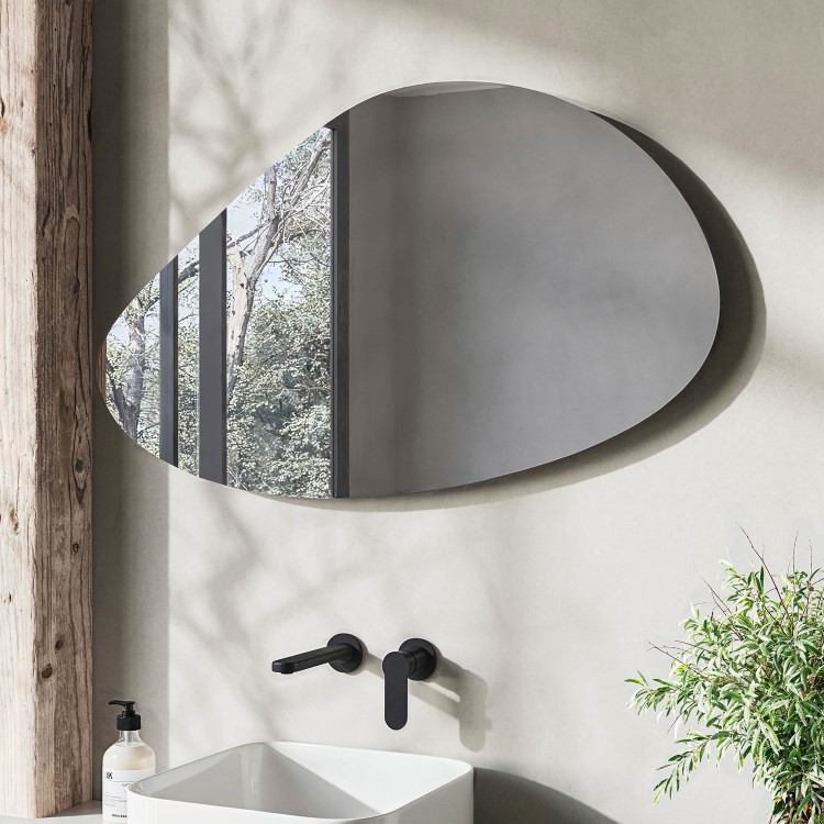 Pebble Backlit Heated Bathroom Mirror with Lights 600 x 1000mm - Apollo