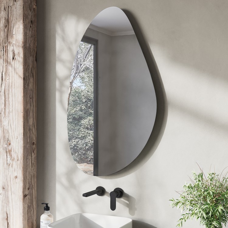 Pebble Backlit Heated Bathroom Mirror with Lights 600 x 1000mm - Apollo