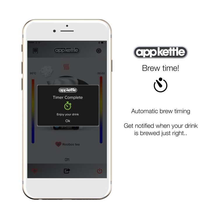 Appkettle 1.7L 2400W Smart Kettle - WiFi - 3G - 4G - Android - iOS - Alexa