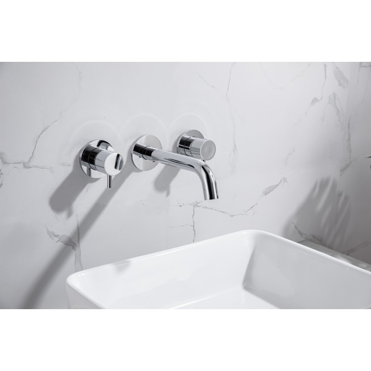 Chrome Wall Mounted Basin Mixer Tap - Arissa