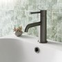 Gunmetal Grey Bath and Basin Tap Set with Basin Waste - Arissa