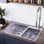 1.5 Bowl Chrome Inset Stainless Steel Kitchen Sink- Enza Aria