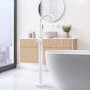 White Freestanding Bath Shower Mixer Tap - Arissa