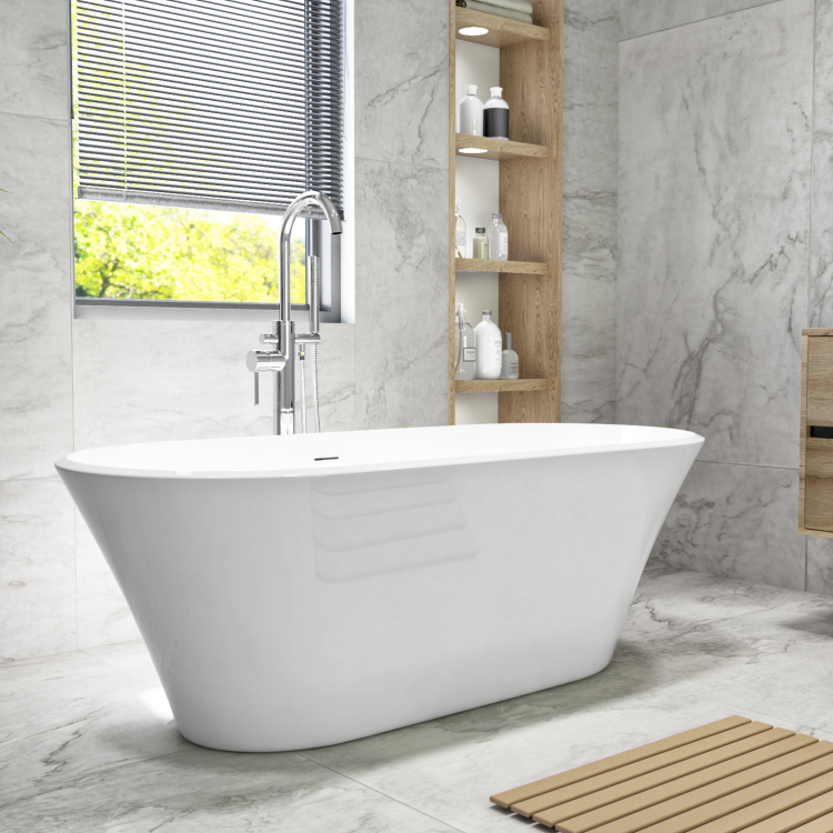 Freestanding Double Ended Bath 1650 x 740mm - Arya