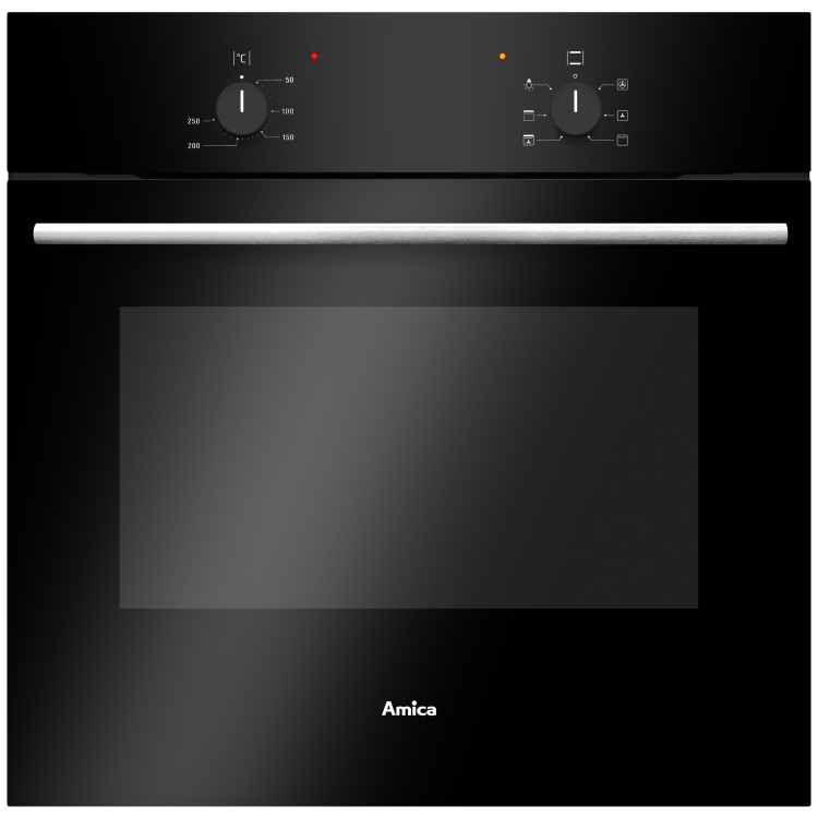 Amica Fan Single Oven - Black