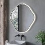 Pebble Brass Backlit Heated Bathroom Mirror with Lights 760 x 800mm - Aster