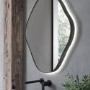 Pebble Black Backlit Heated Bathroom Mirror with Lights 760 x 800mm - Aster