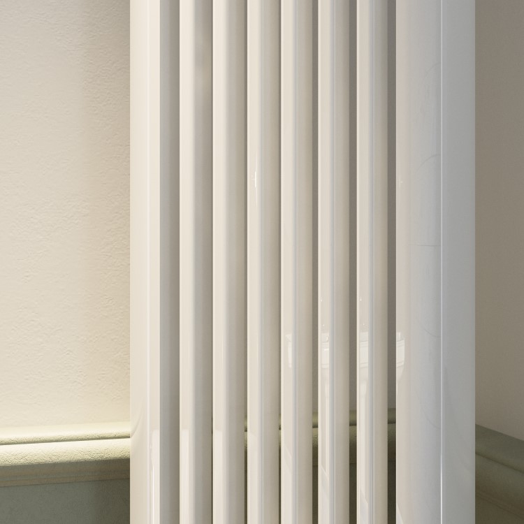 White Vertical Single Panel Corner Traditional Radiator 1800 x 315mm – Aster