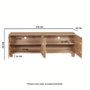 Large Solid Mango Wood Low Board TV Stand with Storage - TV's up to 77" - Austin