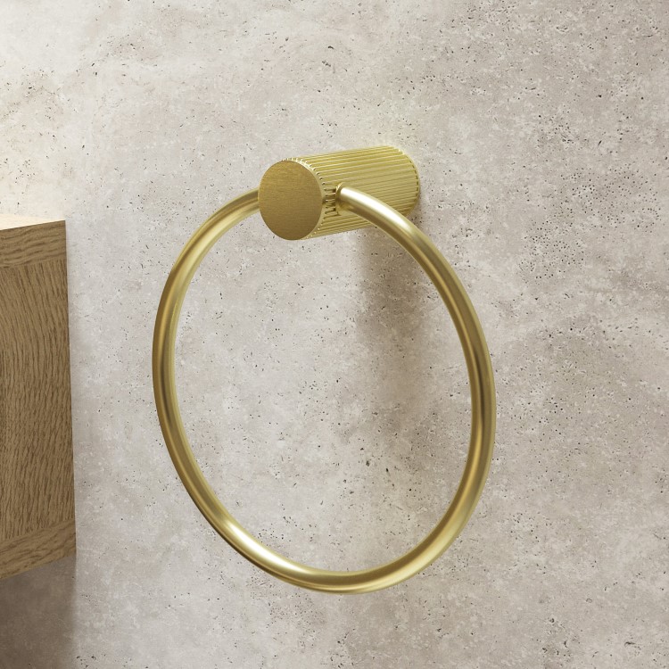 Brass Knurled Towel Ring - Arissa