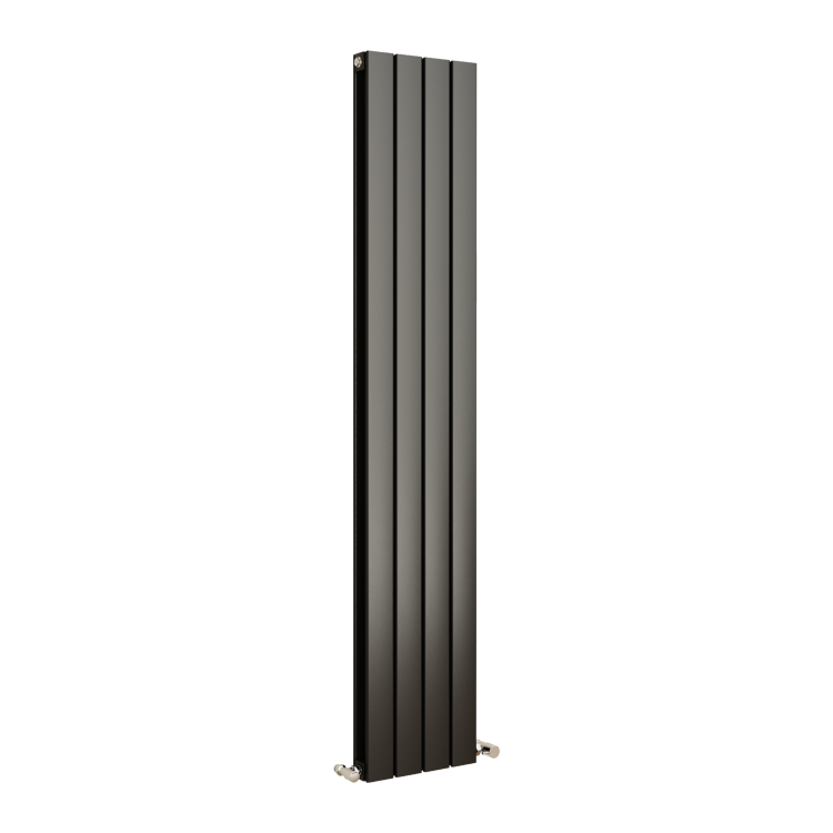 Eco Eleganza Midnight Black Vertical Flat Designer Aluminium Radiator 1600x300mm Double Panel 2699 BTU