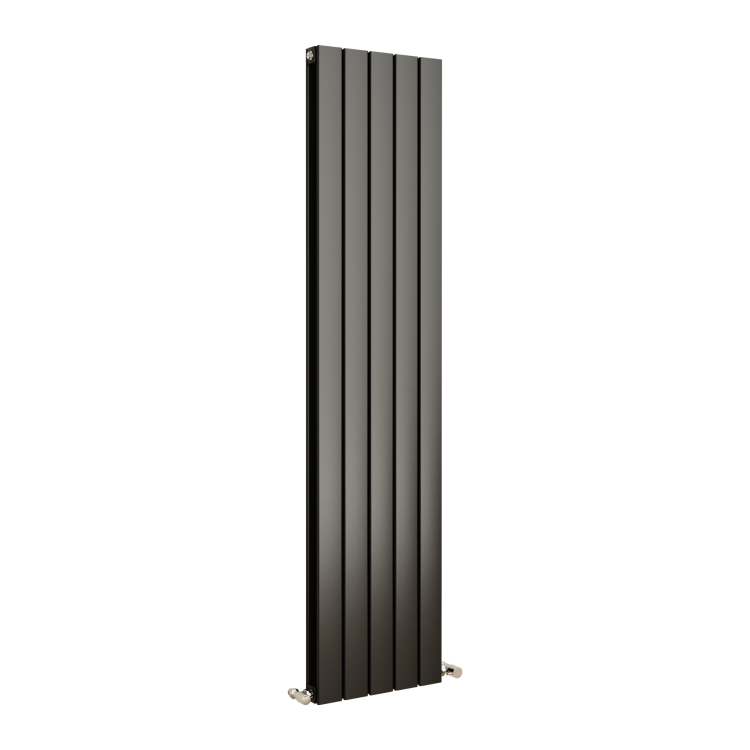 Eco Eleganza Midnight Black Vertical Flat Designer Aluminium Radiator 1600x375mm Double Panel 3374 BTU