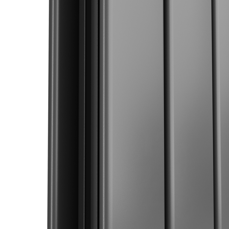 Eco Eleganza Anthracite Vertical Flat Designer Aluminium Radiator 1600x375mm Double Panel 3374 BTU