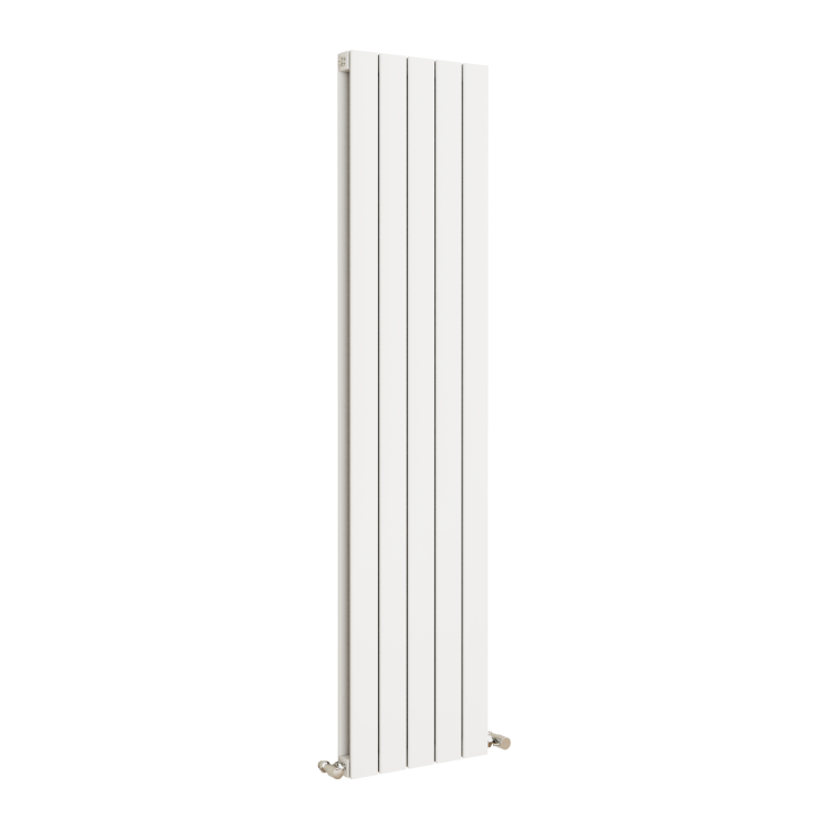 Eco Eleganza White Vertical Flat Designer Aluminium Radiator 1600x375mm Double Panel 3374 BTU