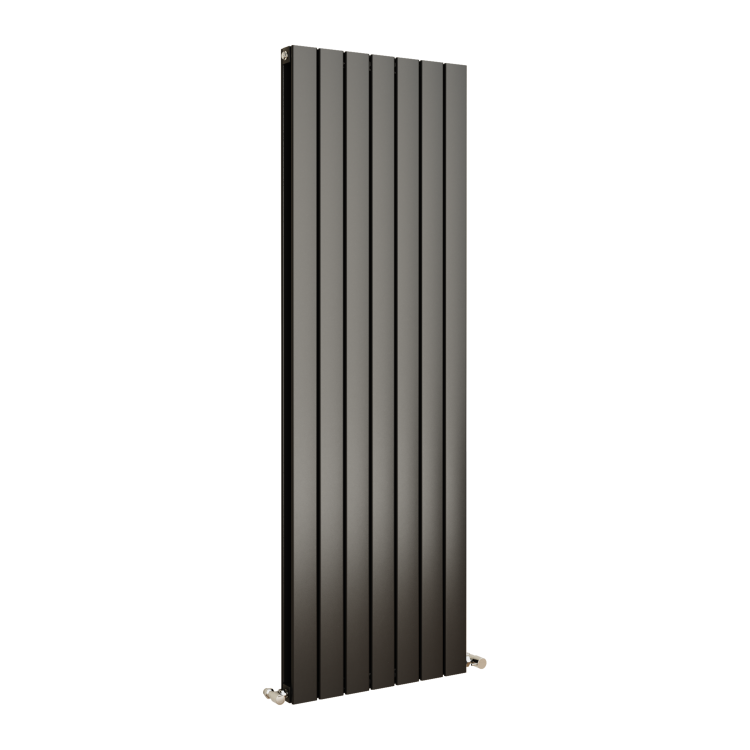 Eco Eleganza Midnight Black Vertical Flat Designer Aluminium Radiator 1600x525mm Double Panel 4724 BTU