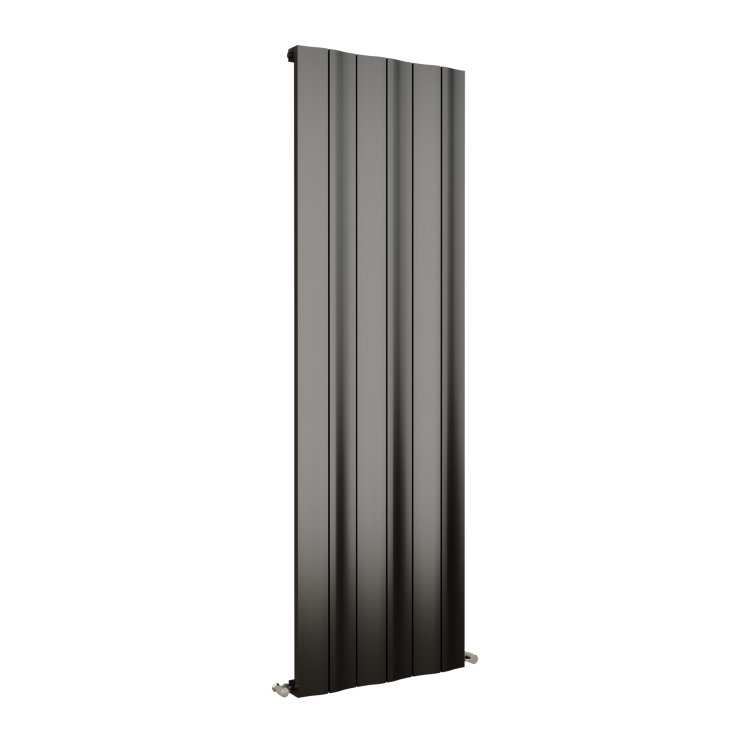 Eco Vivante Midnight Black Vertical Wave Designer Aluminium Radiator 1800x565mm Single Panel 4508 BTU