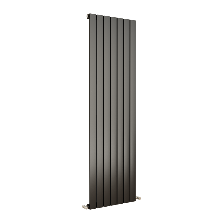 Eco Eleganza Midnight Black Vertical Flat Designer Aluminium Radiator 1800x525mm Single Panel 3952 BTU