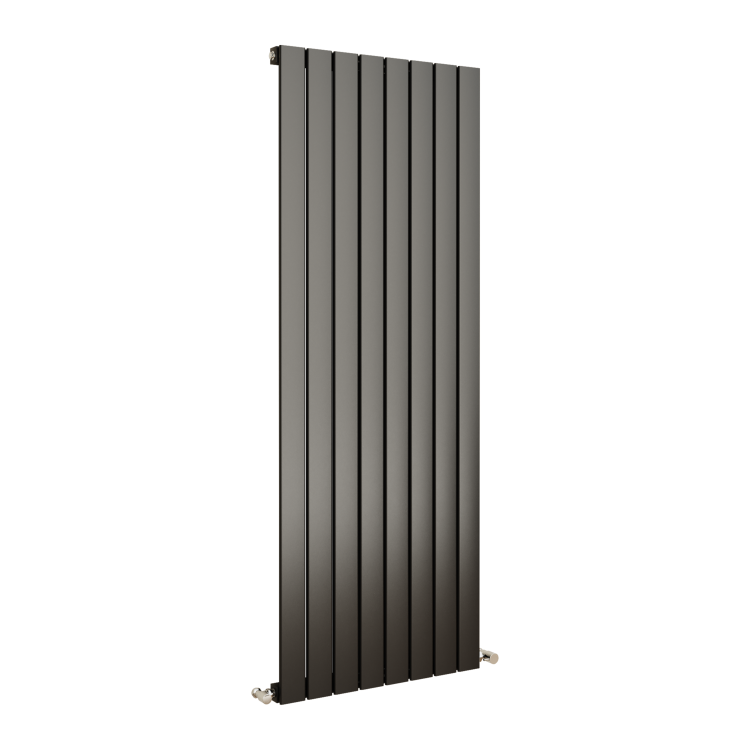 Eco Eleganza Midnight Black Vertical Flat Designer Aluminium Radiator 1600x600mm Single Panel 4073 BTU