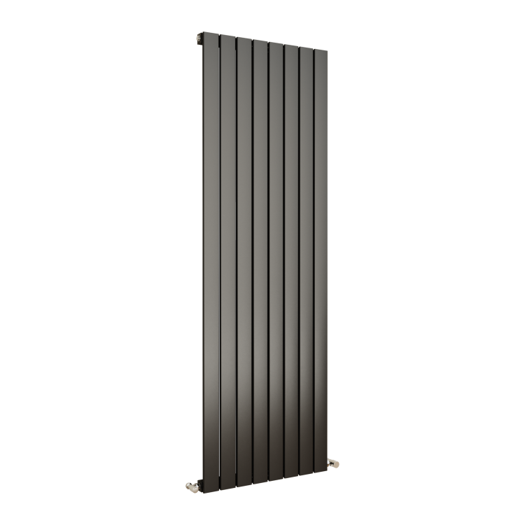 Eco Eleganza Midnight Black Vertical Flat Designer Aluminium Radiator 1800x600mm Single Panel 4517 BTU