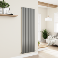 Eco Eleganza Anthracite Vertical Flat Designer Aluminium Radiator 1800x600mm Single Panel 4517 BTU