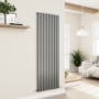 Eco Eleganza Anthracite Vertical Flat Designer Aluminium Radiator 1800x600mm Single Panel 4517 BTU