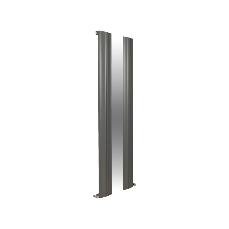 Eco Specchio Anthracite Vertical Wave Mirror Designer Aluminium Radiator 1800x550mm Single Panel 3387 BTU