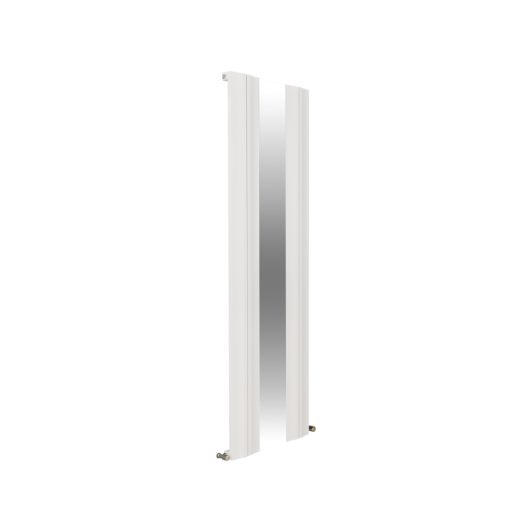 Eco Specchio White Vertical Wave Mirror Designer Aluminium Radiator 1800x550mm Single Panel 3387 BTU