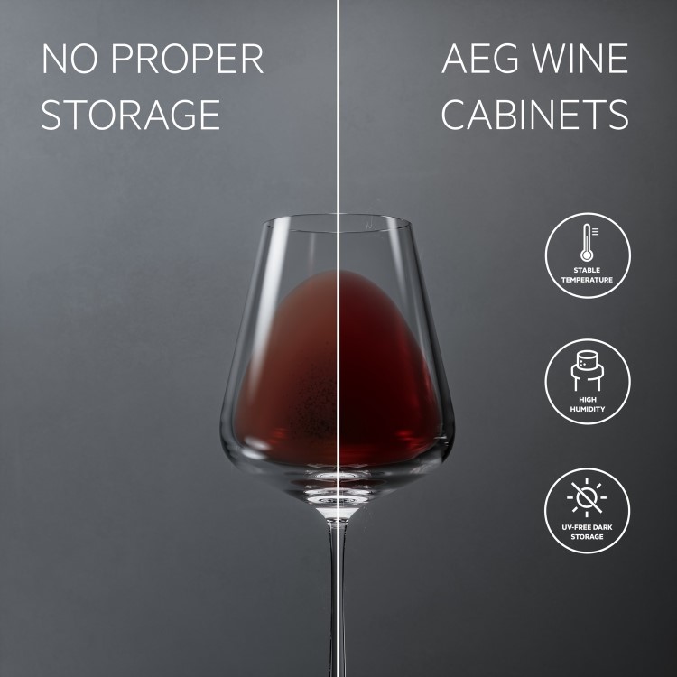 AEG 5000 Series 52 Bottle Capacity Single Zone Built-in Wine Cooler - Black