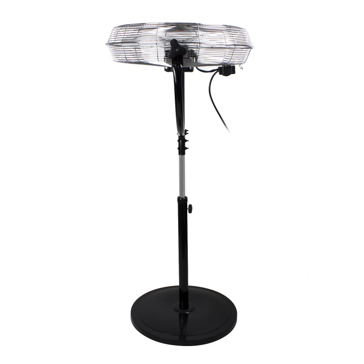 GRADE A3 - electriQ 20 Inch High velocity Pedestal Fan with adjustable Stand - Chrome