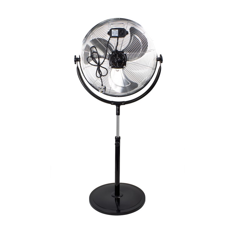 GRADE A3 - electriQ 20 Inch High velocity Pedestal Fan with adjustable Stand - Chrome