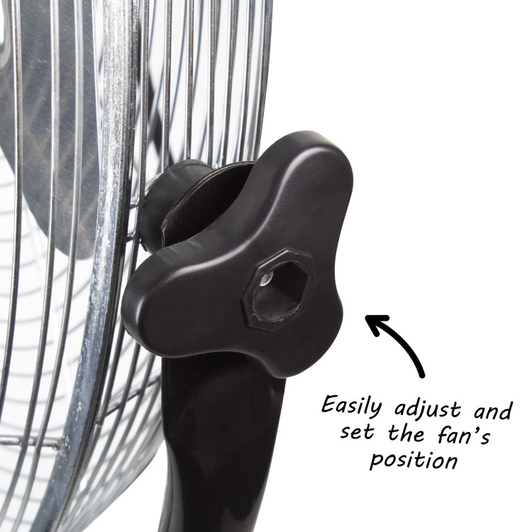 GRADE A3 - electriQ 20 Inch High velocity Pedestal Fan with adjustable Stand - Chrome