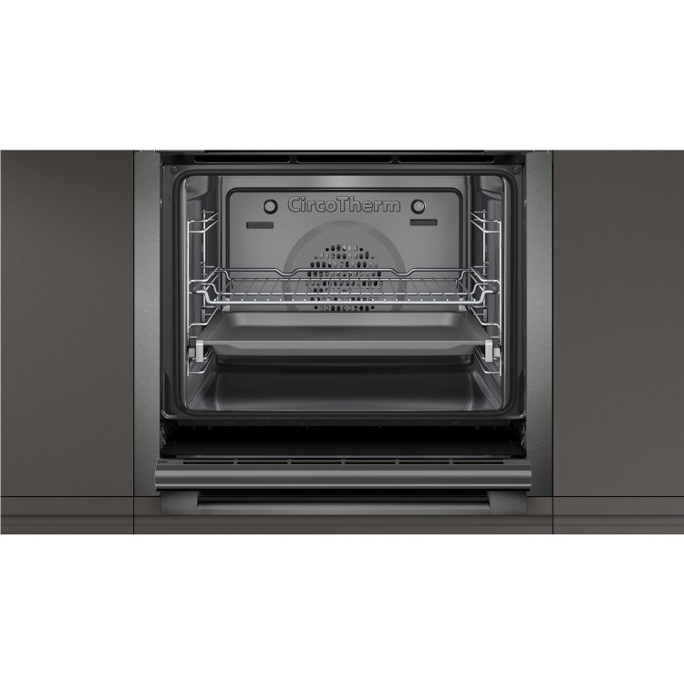 Refurbished Neff N50 Slide & Hide B3ACE4HG0B 60cm Single Built In Electric Oven Graphite Grey