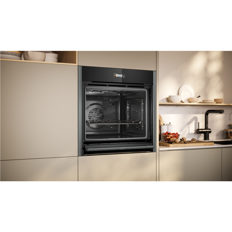 Refurbished Neff N70 Slide & Hide B54CR71G0B 60cm Single Built In Electric Oven Graphite Grey