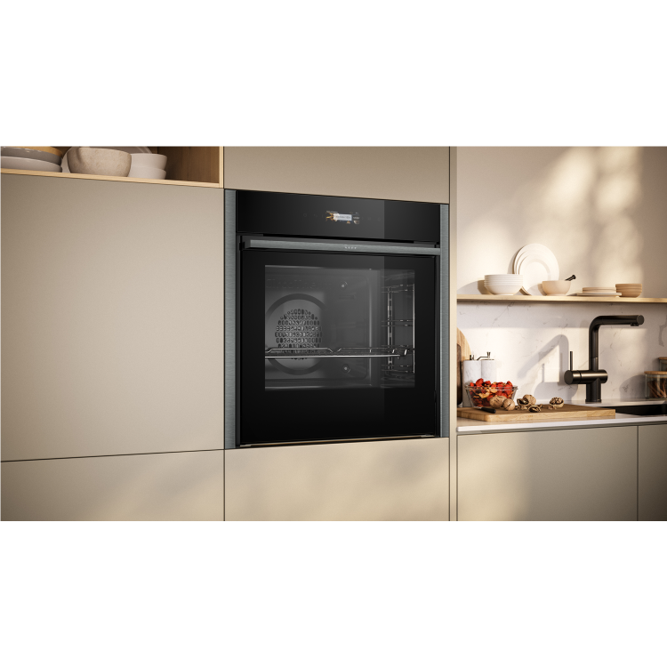 Refurbished Neff N70 Slide & Hide B54CR71G0B 60cm Single Built In Electric Oven Graphite Grey