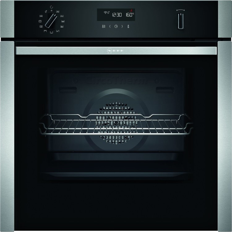 Neff N50 Slide & Hide 8 Function Pyrolytic Self Cleaning Single Oven with Meatprobe - Stainless Steel