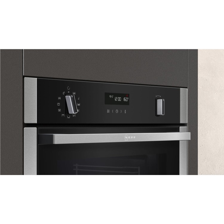 Neff N50 Slide & Hide 8 Function Pyrolytic Self Cleaning Single Oven with Meatprobe - Stainless Steel