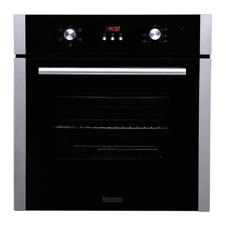 Baumatic B600MC Megachef  Electric Built-in Single Fan Oven - Black And Stainless Steel