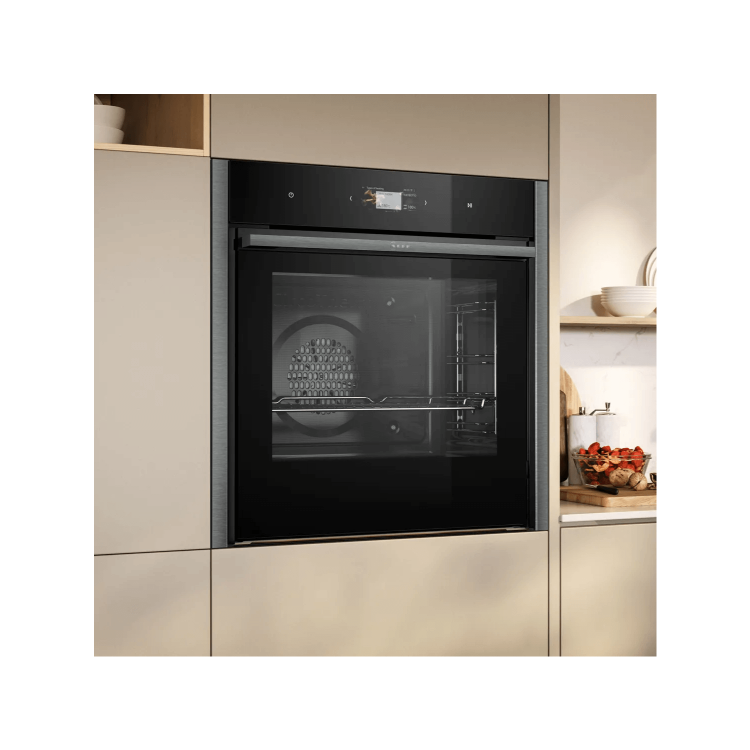 Refurbished Neff N90 Slide & Hide B64CS71G0B 60cm Single Built In Electric Oven Graphite Grey