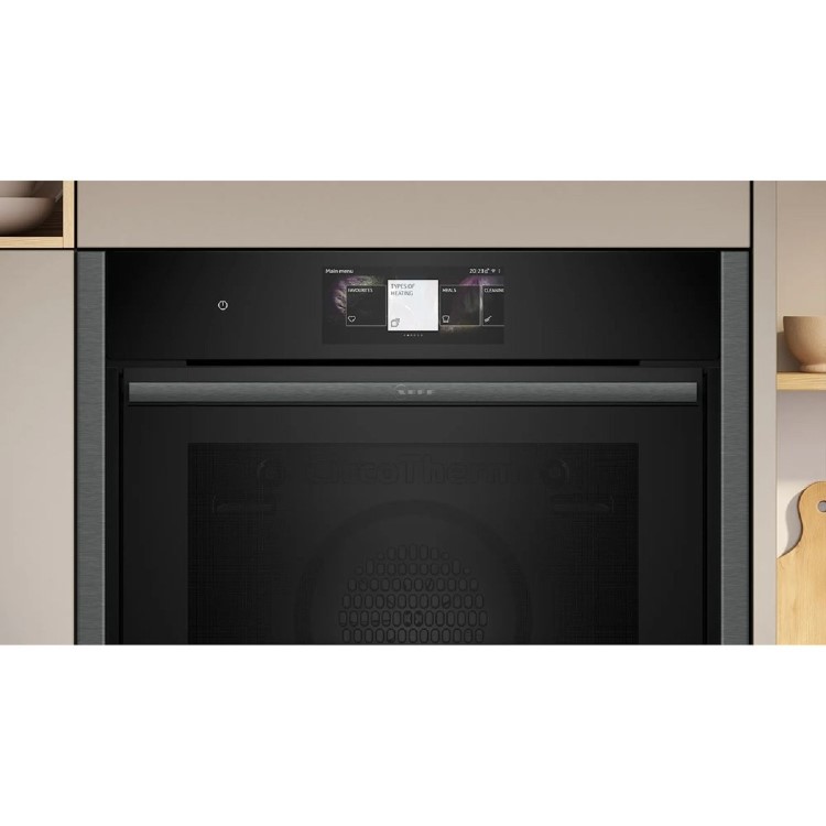 Neff N90 Slide & Hide Electric Single Oven - Graphite Grey