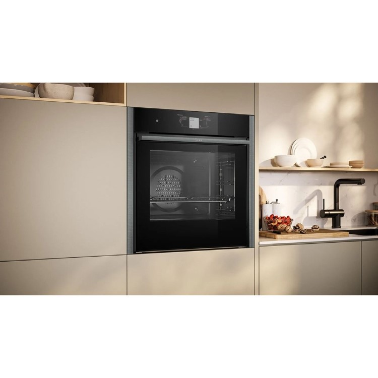 Neff N90 Slide & Hide Electric Single Oven - Graphite Grey