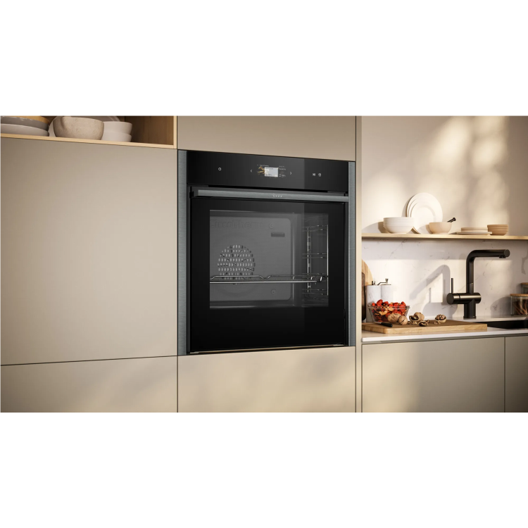 Neff N90 Slide & Hide Electric Single Oven - Black