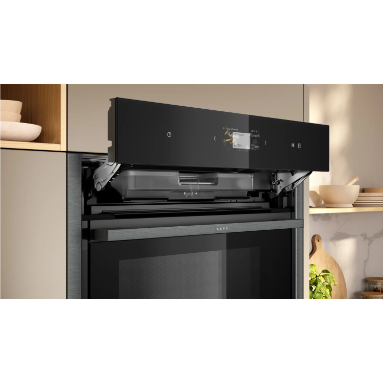 Neff N90 Slide & Hide Single Oven with Steam Function - Graphite Grey