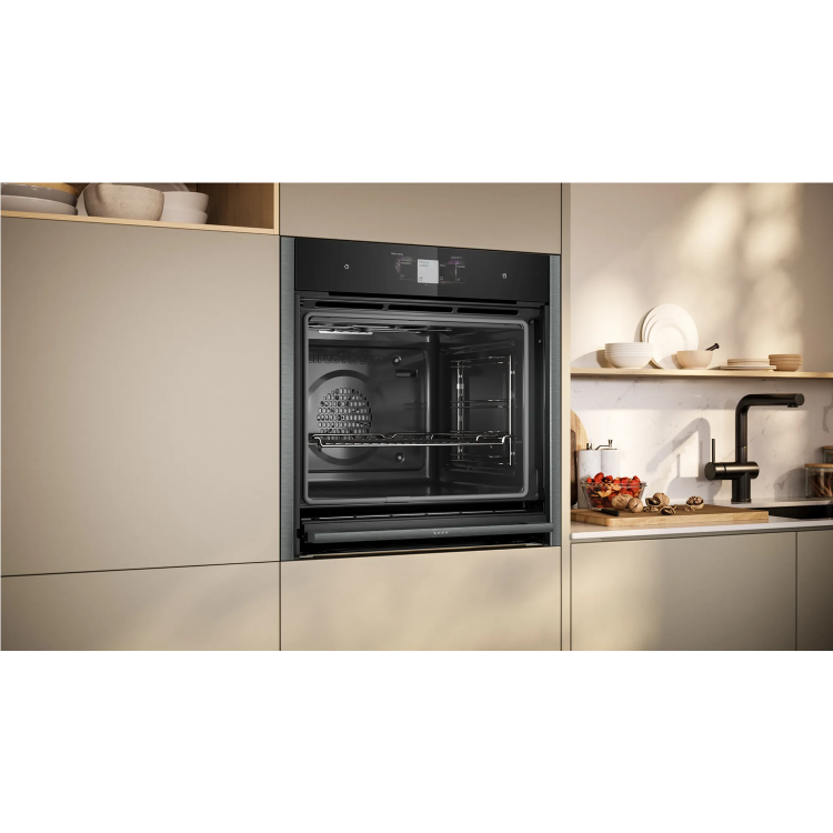 Neff N90 Slide & Hide Electric Single Oven - Graphite Grey