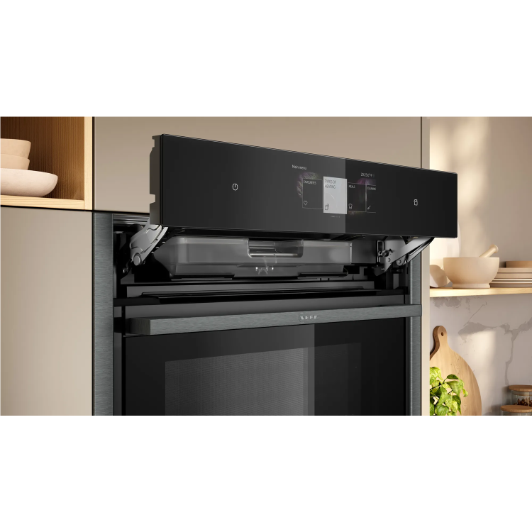 Neff N90 Slide & Hide Electric Single Oven - Graphite Grey